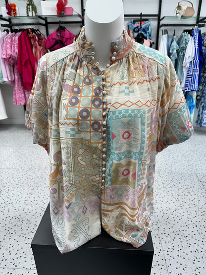 Lena Short Sleeve Blouse - Moro