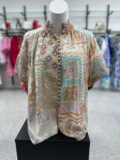 Lena Short Sleeve Blouse - Moro