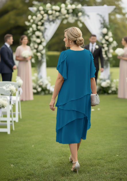 Wren Layered Overlay Dress - Teal