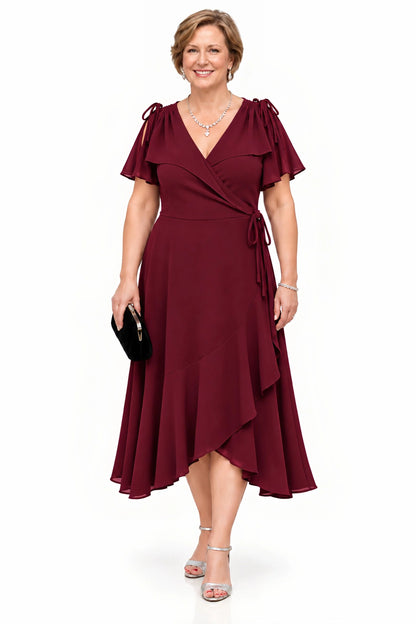 Clancy Wrap Dress - Wine