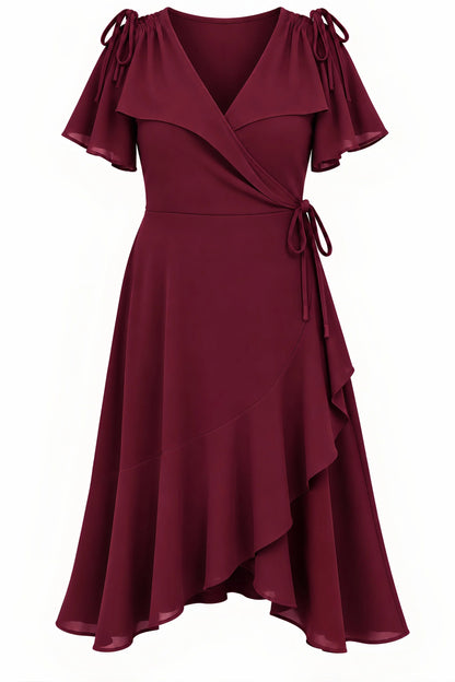 Clancy Wrap Dress - Wine