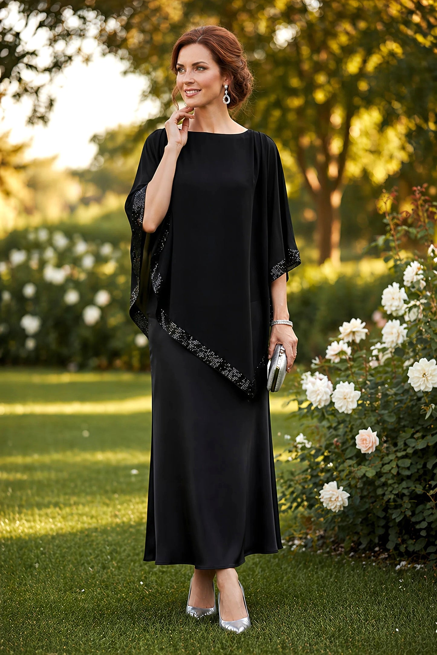 Jersey Knit Maxi Skirt - Black