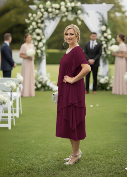 Wren Layered Overlay Dress - Port