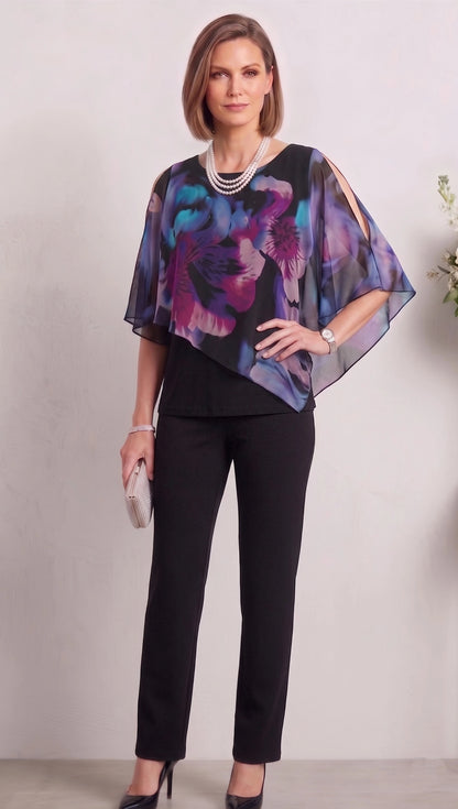 Lilas Printed Chiffon Top
