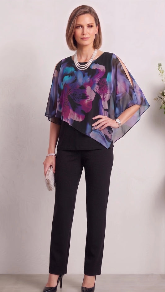 Lilas Printed Chiffon Top