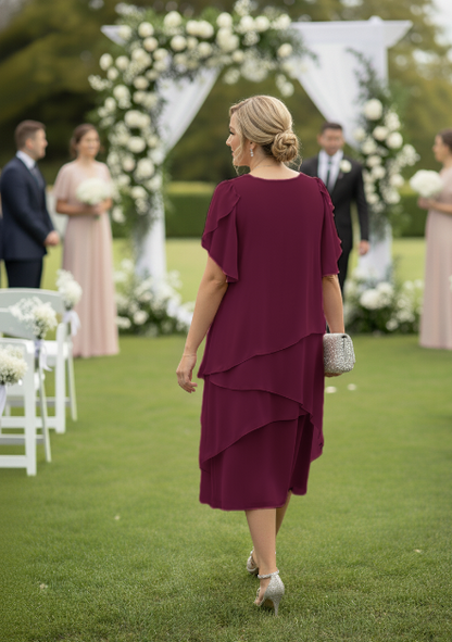 Wren Layered Overlay Dress - Port