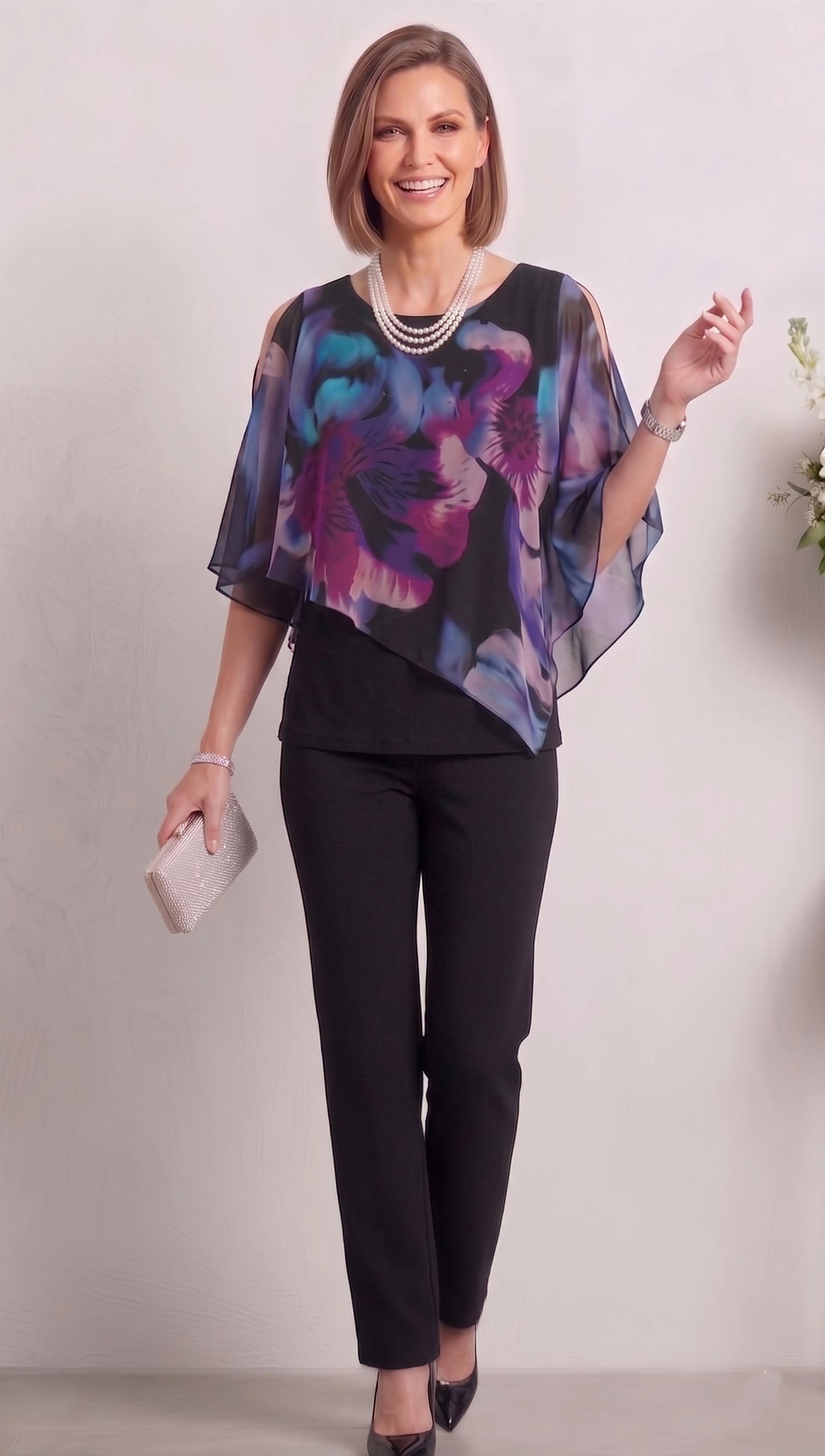 Lilas Printed Chiffon Top
