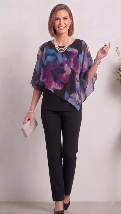 Lilas Printed Chiffon Top