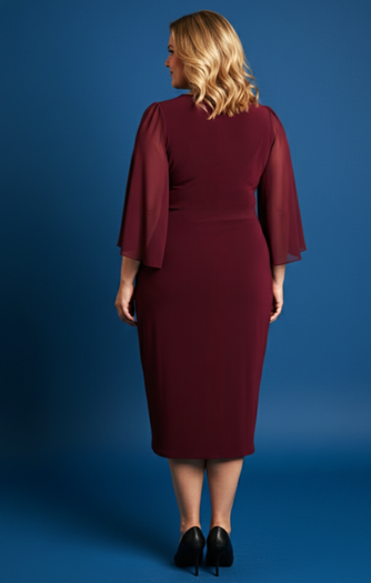 Pippa Faux Wrap Dress - Port