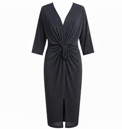 Starry Night Tie Front Dress - Navy