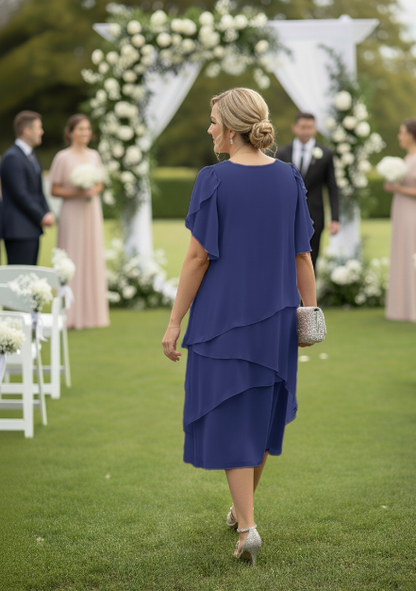 Wren Layered Overlay Dress - Navy