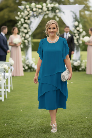 Wren Layered Overlay Dress - Teal