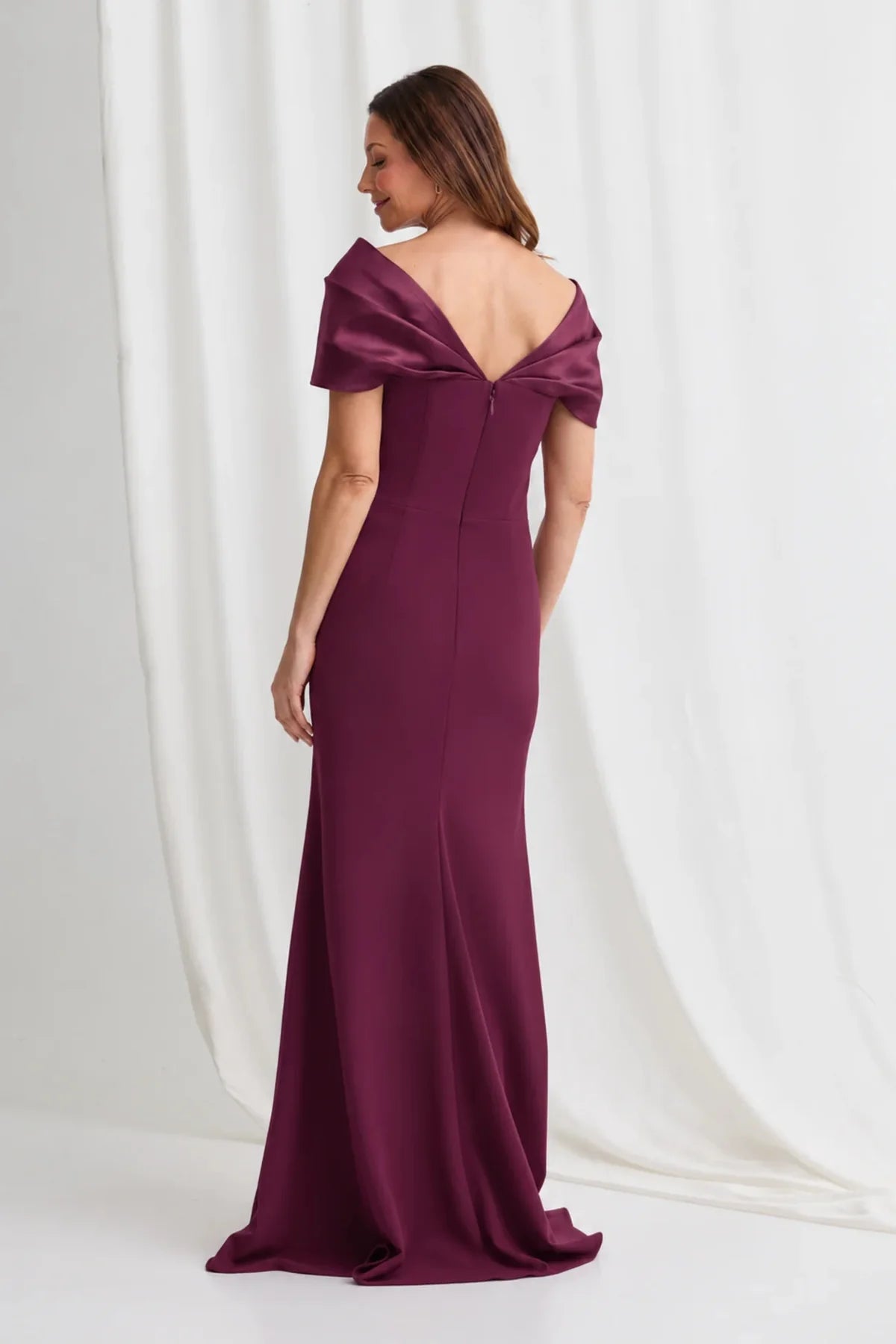 Trellis Lane Krysten Off Shoulder Gown - Plum