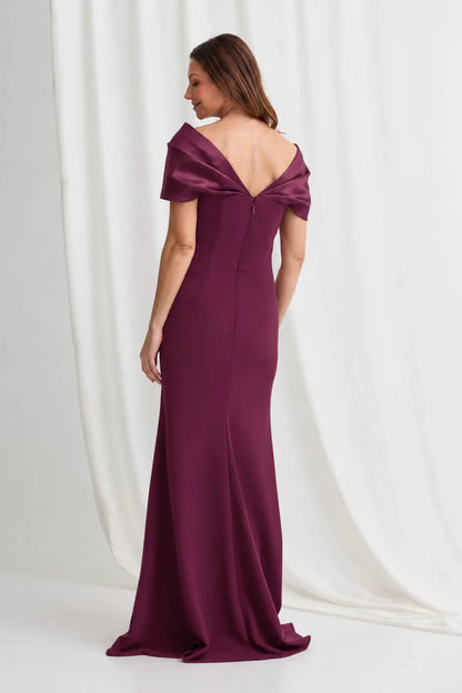 Trellis Lane Krysten Off Shoulder Gown - Plum