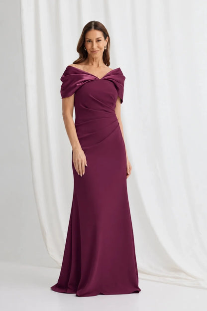 Trellis Lane Krysten Off Shoulder Gown - Plum