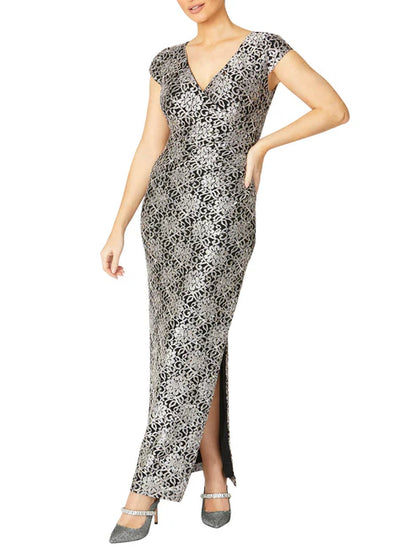 Anthea Crawford Aurelia  Stretch Lace Gown - Porcelain