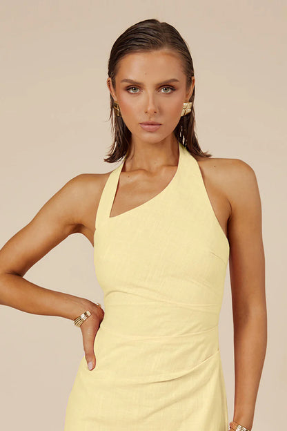 Saphira Long Midi Dress - Lemon