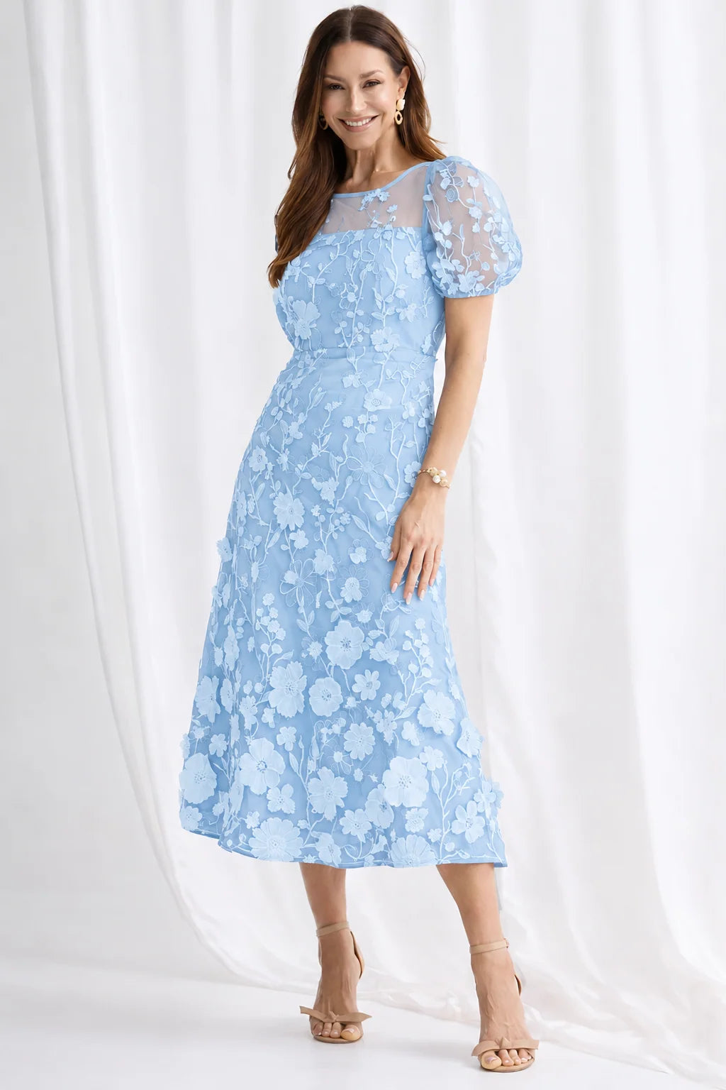 Trellis Lane Lizzie Dress - Pale blue