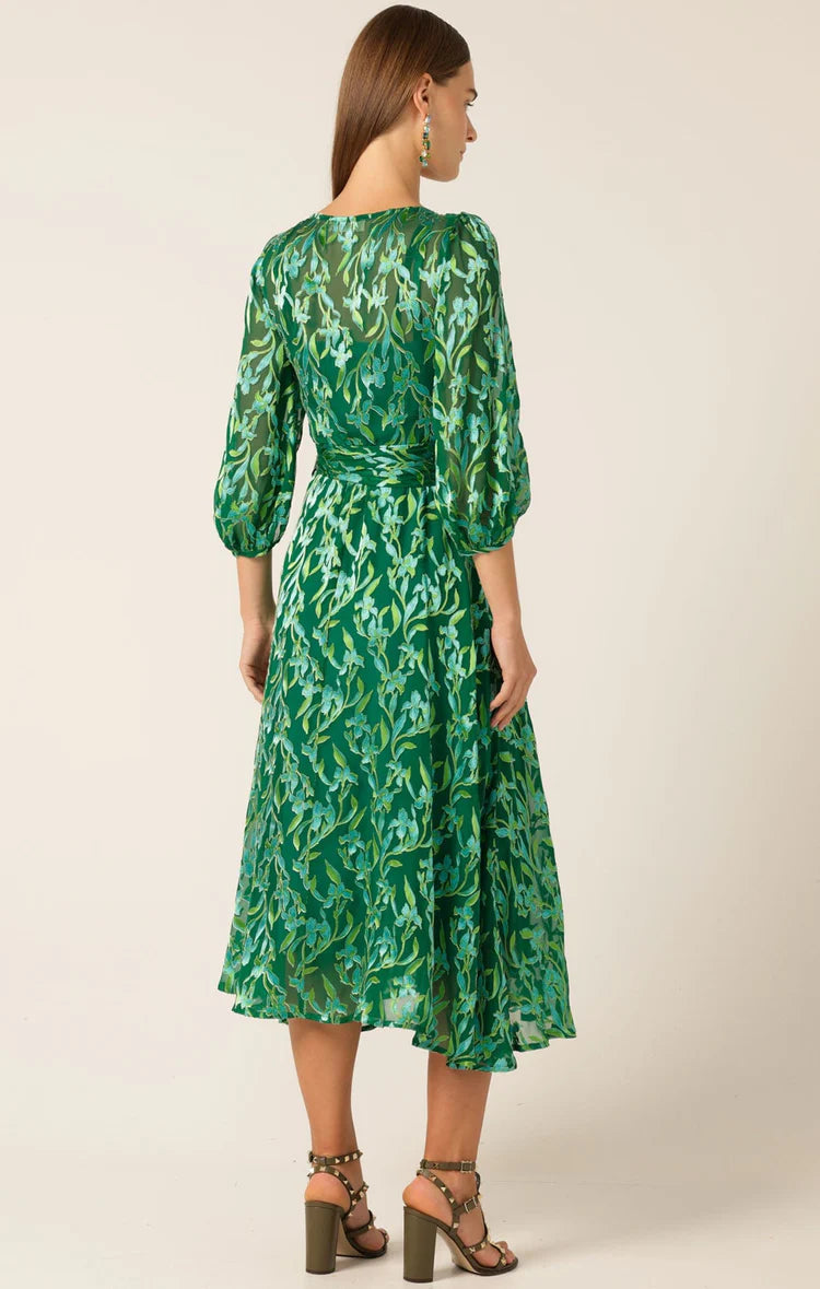 Sacha Drake Orchid Wrap Dress - Green Botanical