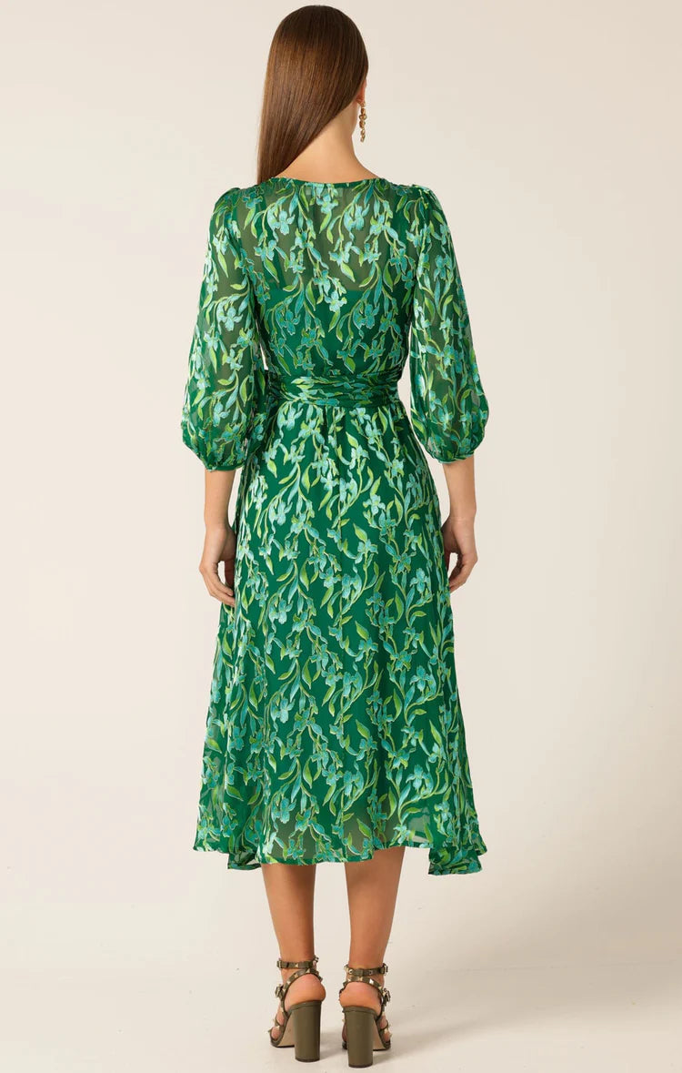Sacha Drake Orchid Wrap Dress - Green Botanical