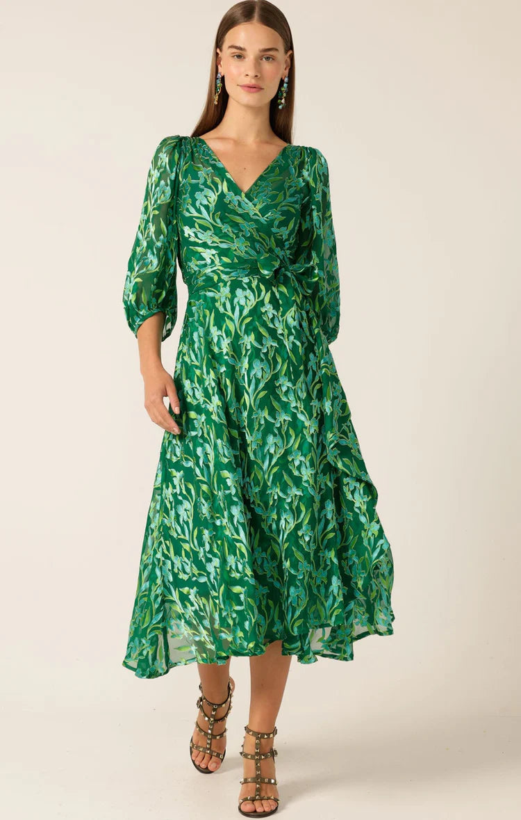 Sacha Drake Orchid Wrap Dress - Green Botanical