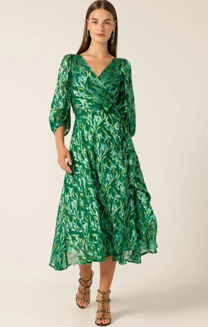 Sacha Drake Orchid Wrap Dress - Green Botanical