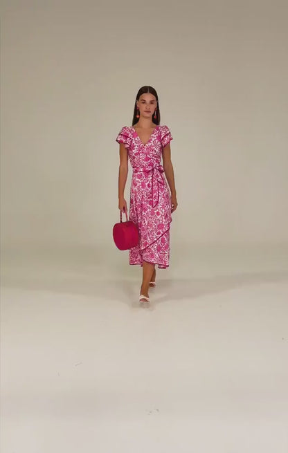 Sacha Drake Sara Ruffle Dress - Pink Floral