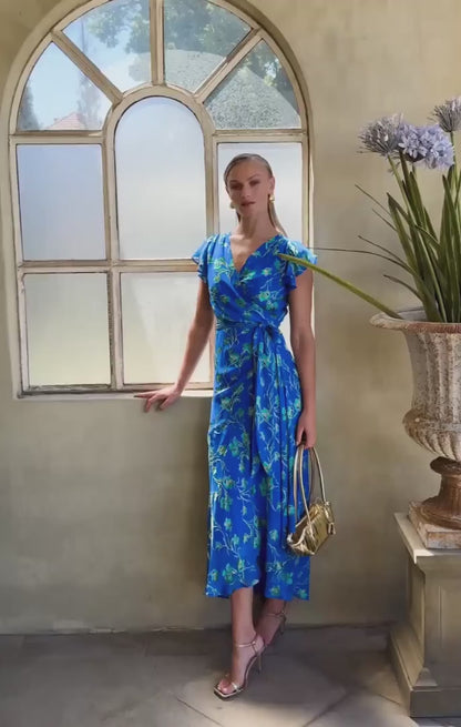 Sacha Drake Aphina Slim Wrap Dress - Cobalt COMING SOON