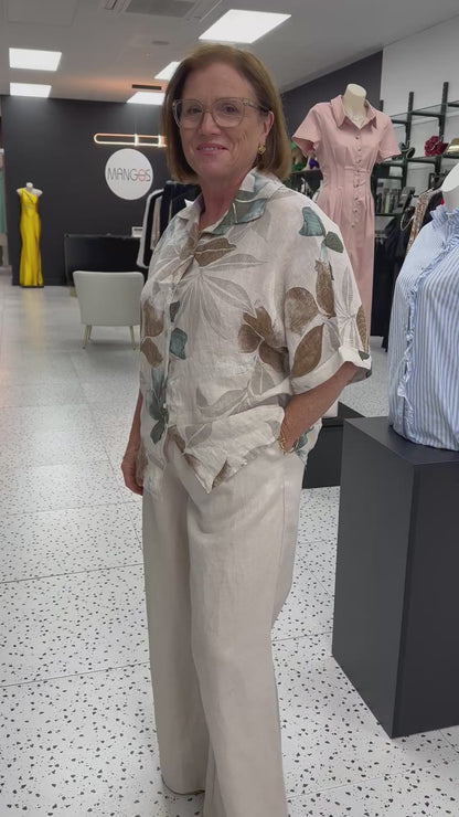 Deni Floral Shirt - Beige