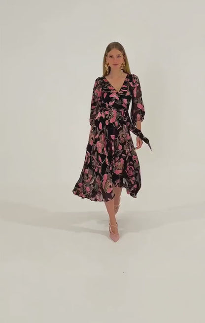 Sacha Drake Dawn Peach Wrap Dress