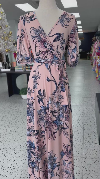 Tullan Floral Dress - Peach