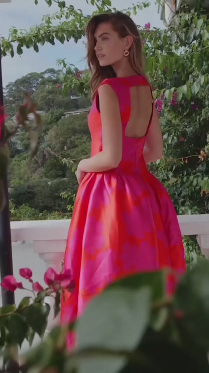 Elliatt Eloise Midi Dress - Red/Pink