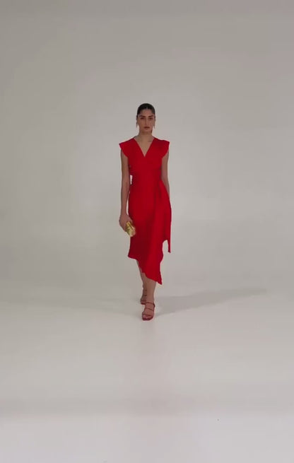 Sacha Drake Crown Wrap Dress - Red COMING SOON