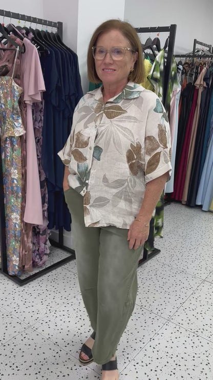 Deni Floral Shirt - Beige