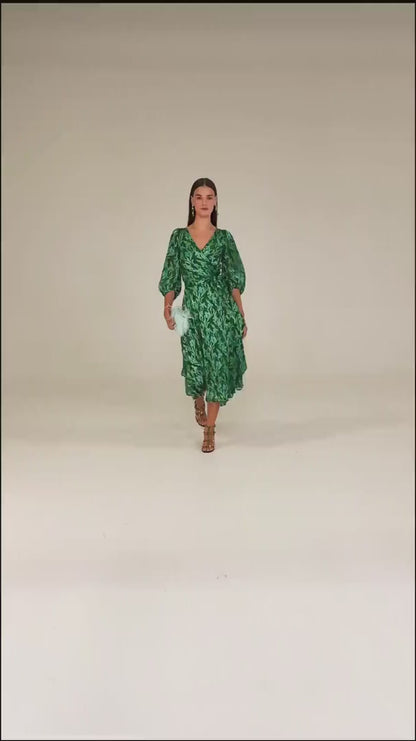 Sacha Drake Orchid Wrap Dress - Green Botanical