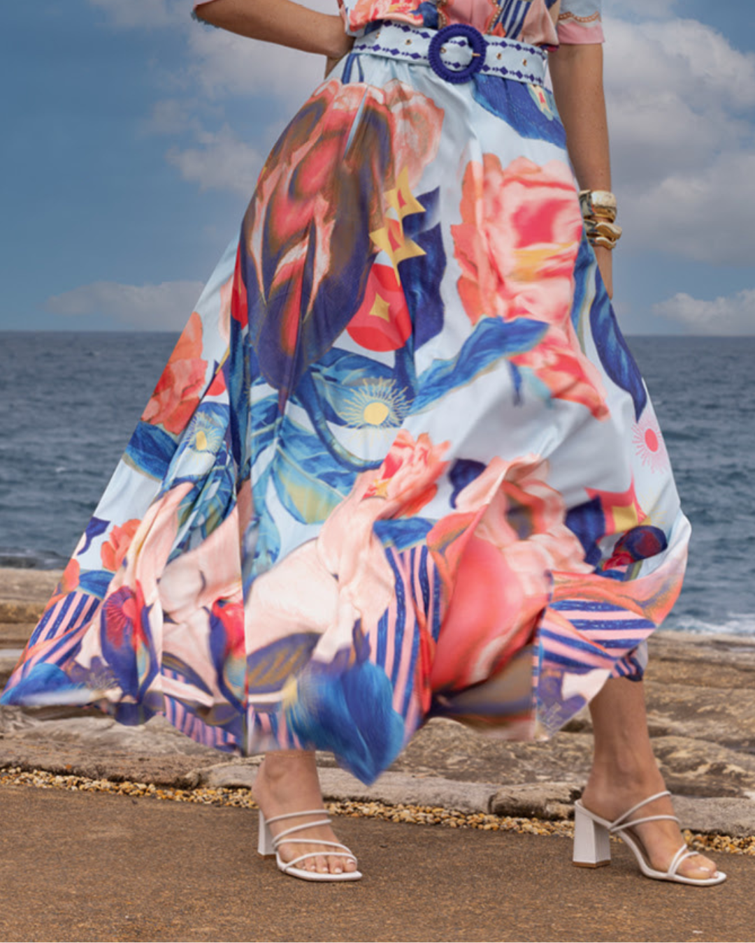 Marisol Skirt - Blue/Pink
