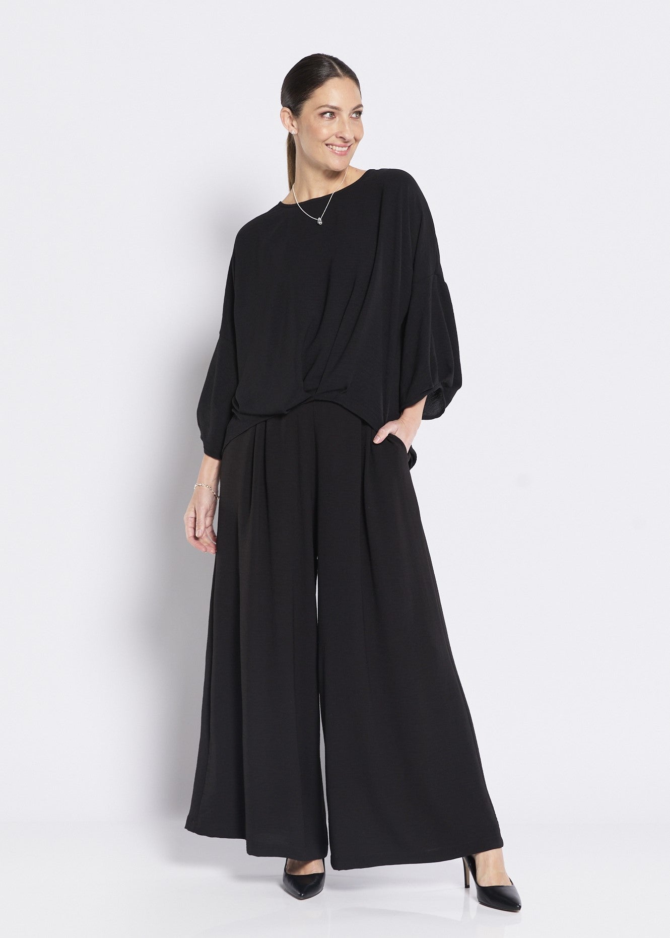 Philosophy Australia Franco Wide Leg Pants - Black