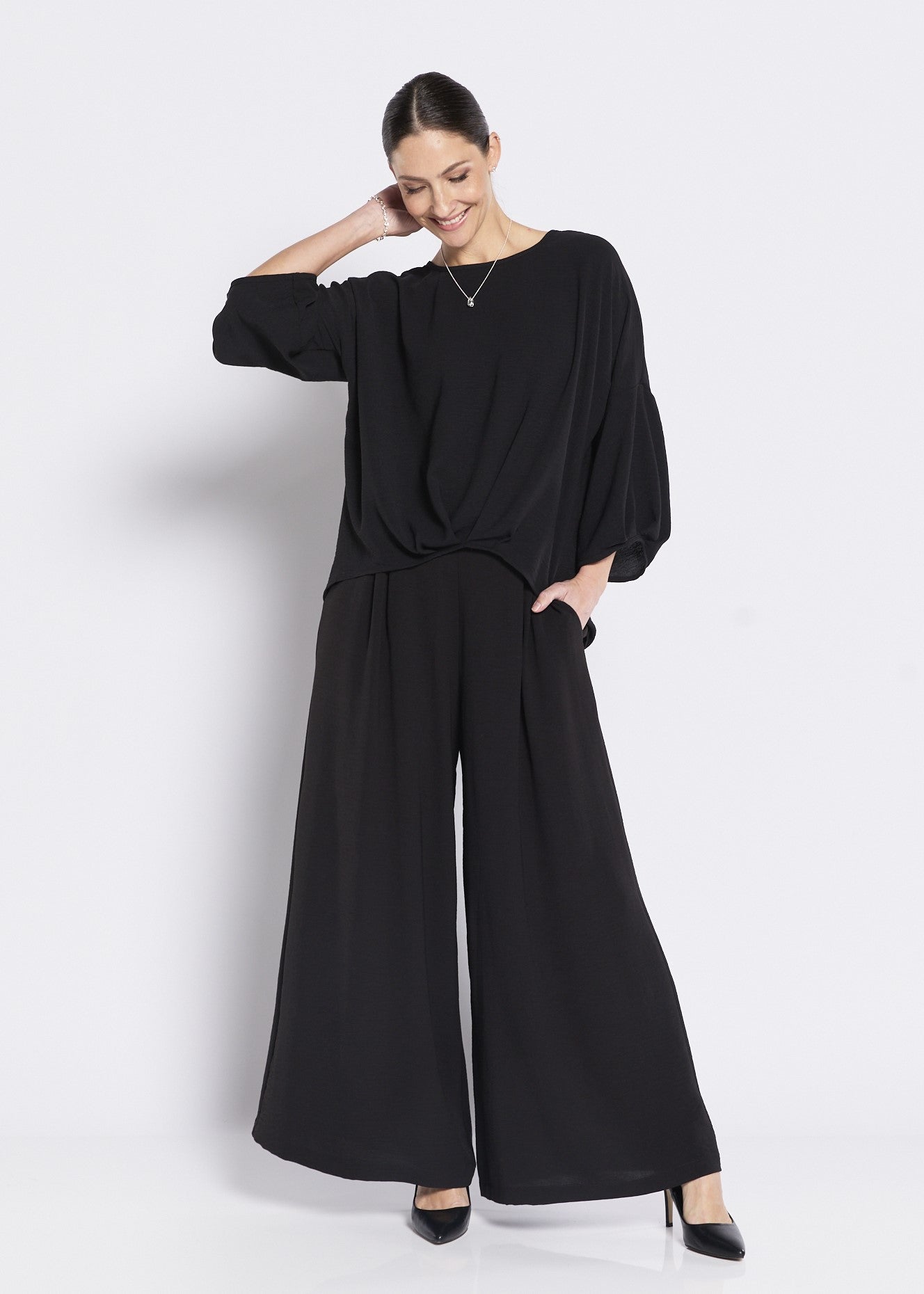 Philosophy Australia Franco Wide Leg Pants - Black