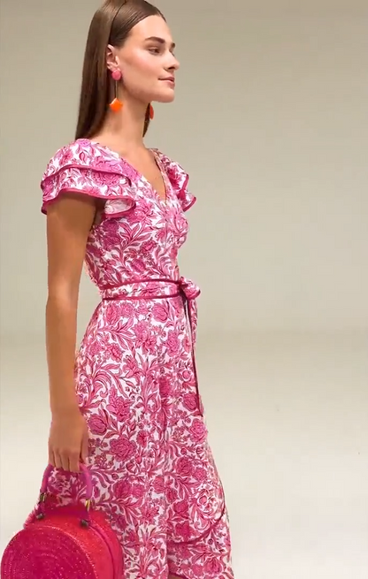 Sacha Drake Sara Ruffle Dress - Pink Floral COMING SOON