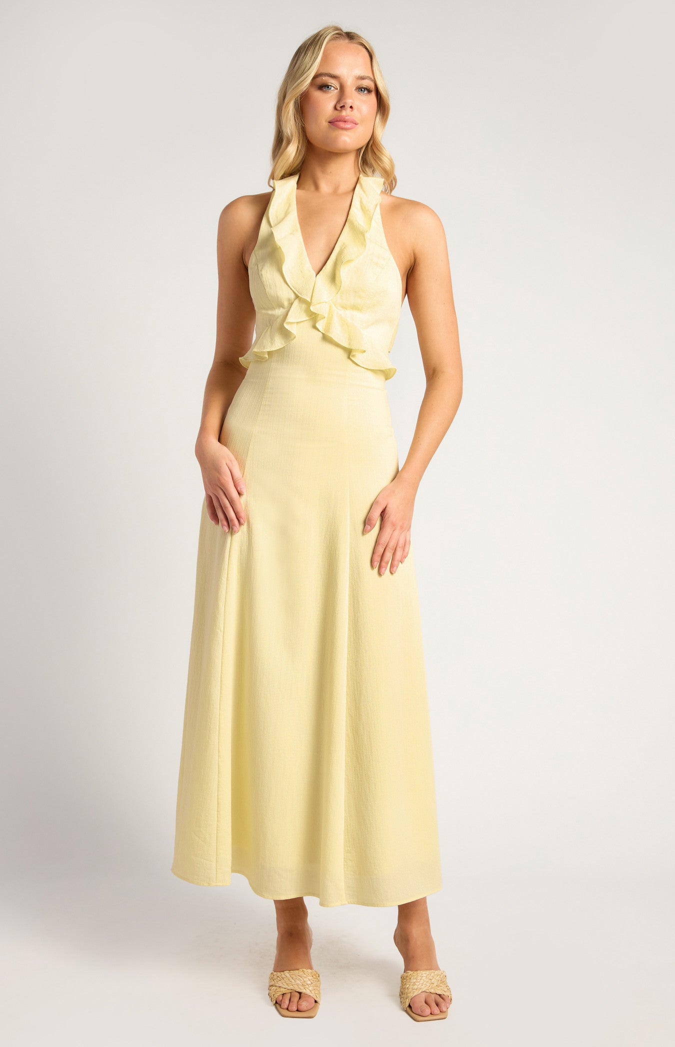 Filomena Frill Dress - Lemon