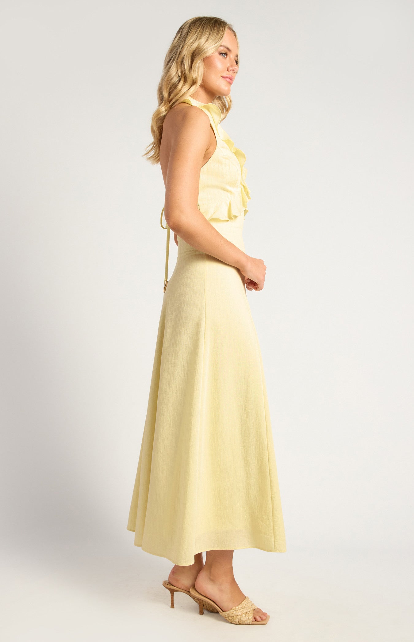 Filomena Frill Dress - Lemon