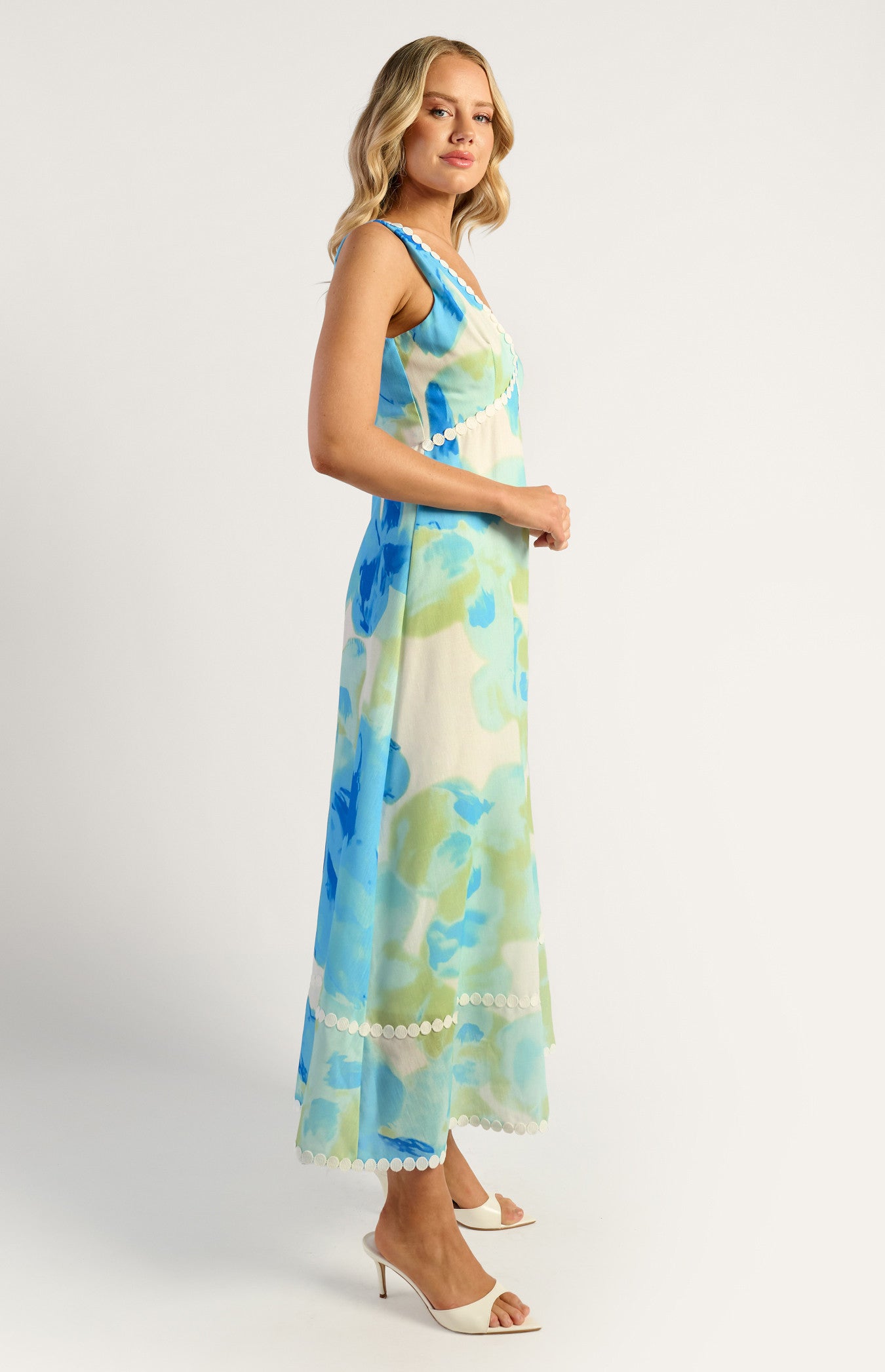Island Floral Dress - Blue