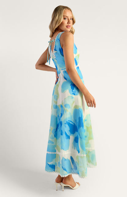 Island Floral Dress - Blue