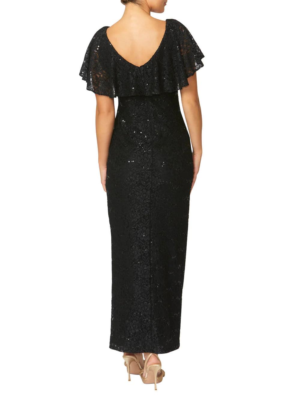 Anthea Crawford Trudy Sequin Lace Gown - Black