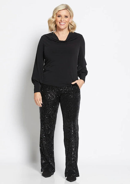 Philosophy Disco Sequin Palatzo Pant - Black