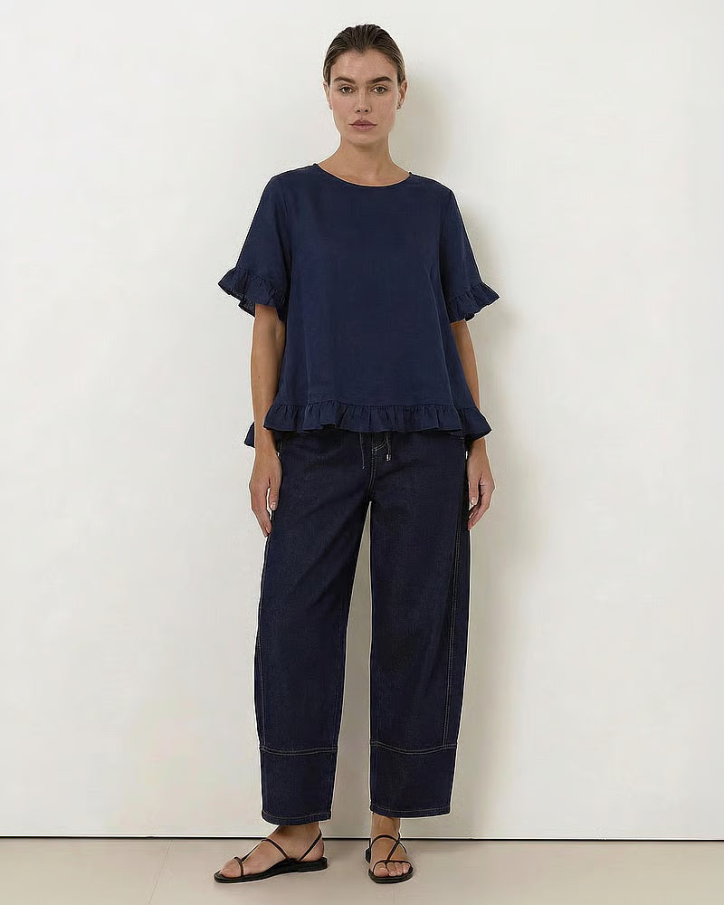 Streamline Barrel Jeans - Dark Denim