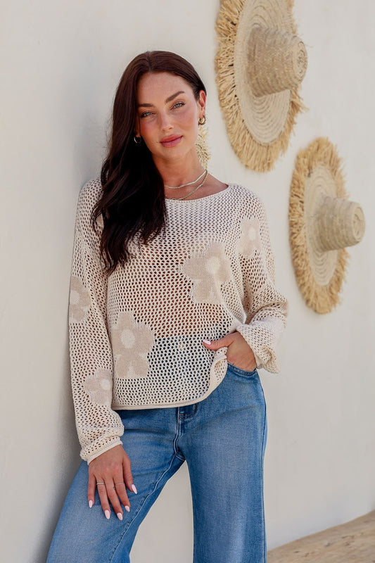 The Boulevard Daisy Knit - Latte