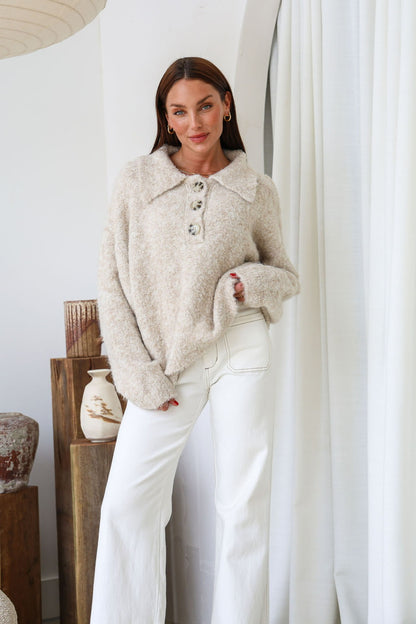 Sierra Boucle Knit - Latte