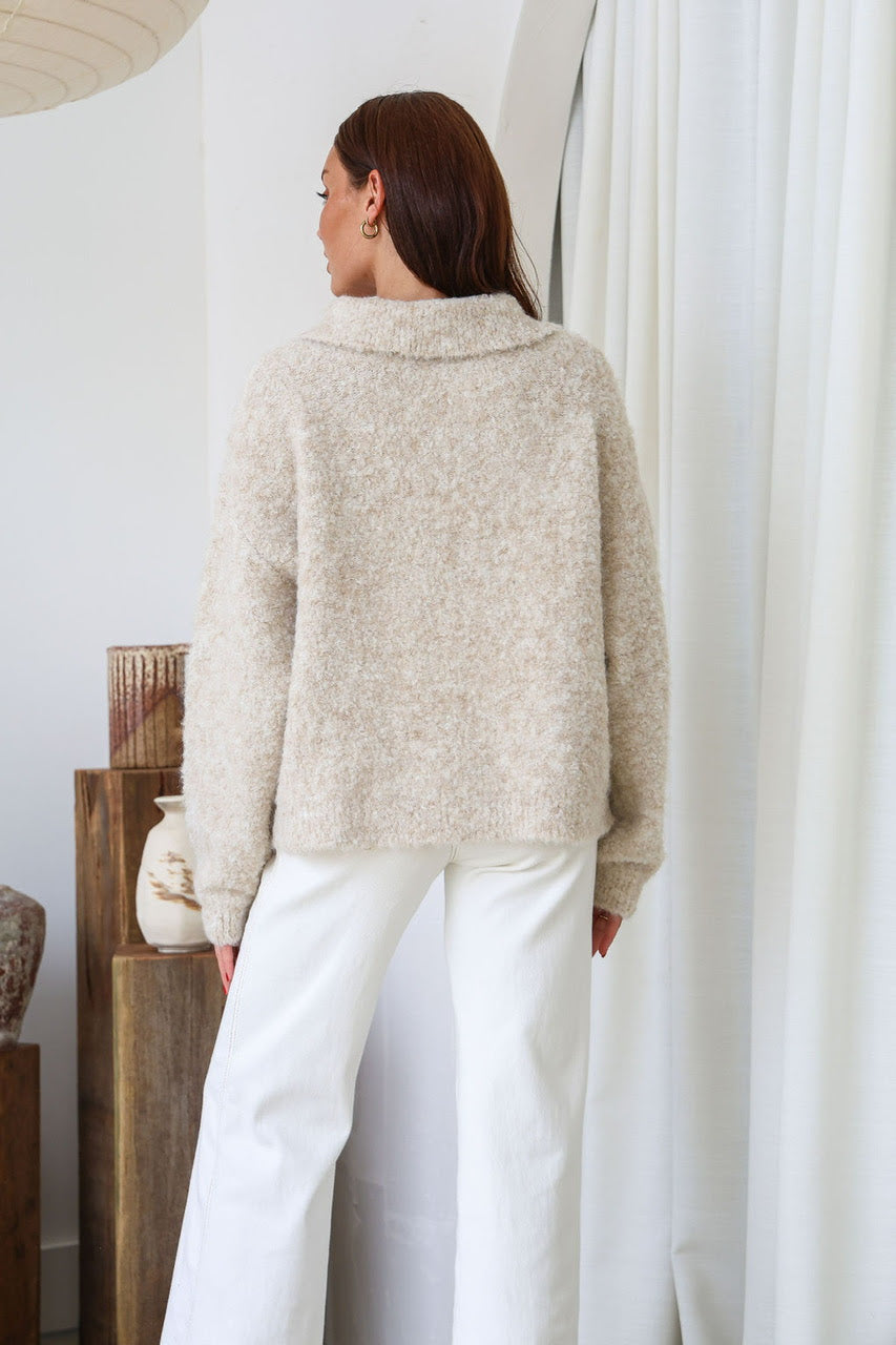 Sierra Boucle Knit - Latte