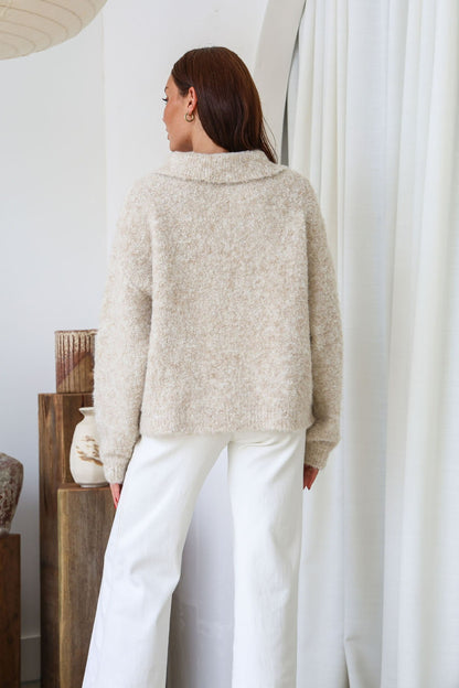 Sierra Boucle Knit - Latte